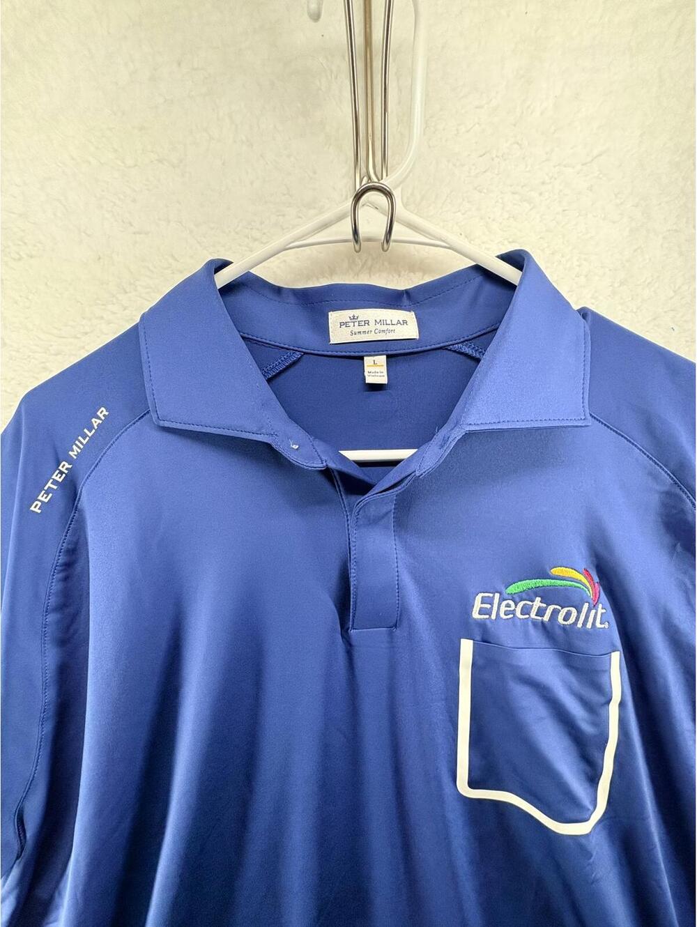 Peter Millar Summer Comfort Performance Golf Polo Large Pocket Shirt Electrolit